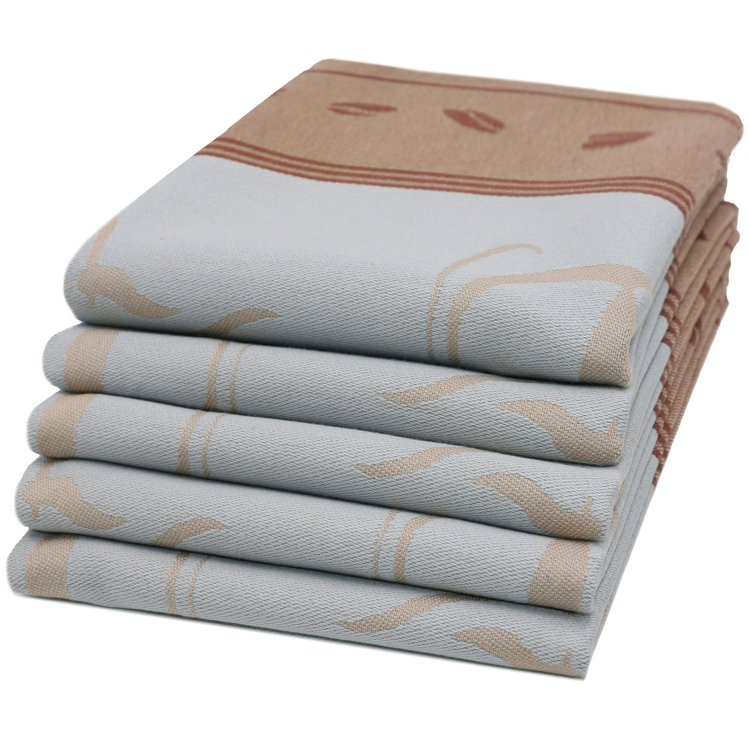 GESCHIRRTÜCHER, 5er-Set, 50x70 cm, 100% Baumwolle, Grau - Hellgrau, Textil (50/70cm) - Zollner