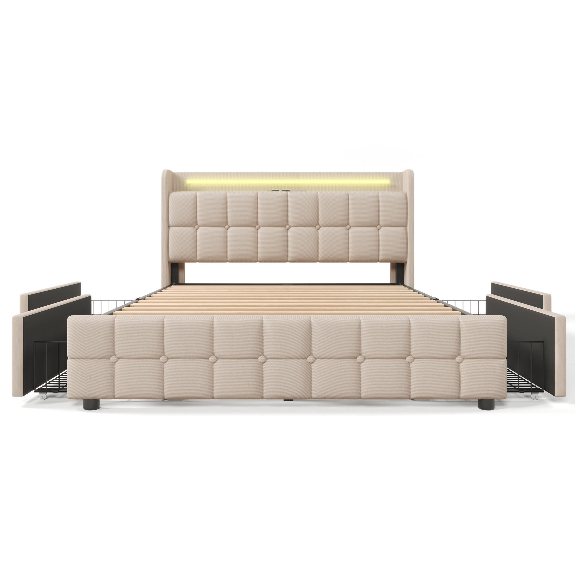 Oxeza Polsterbett Beige 140x200 cm