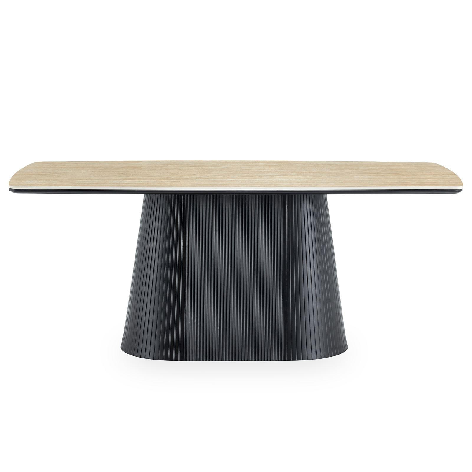 ESSTISCH GRANO beige/schwarz - Beige/Schwarz, Holzwerkstoff (90/180/75cm) - IDIMEX