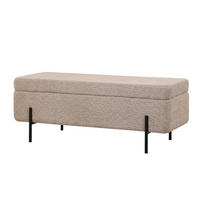 AUFBEWAHRUNGSBANK aus Bouclé, taupe - Taupe, Textil (110/40/45cm) - Giga Meubel