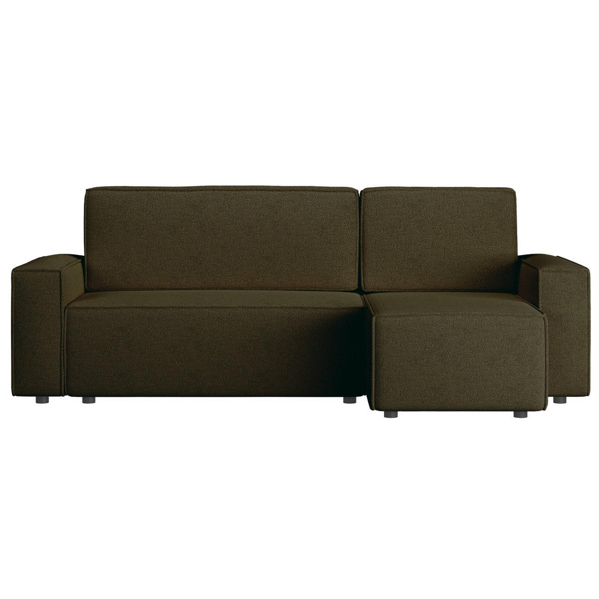 ECKSOFA Copertino Olivgrün beidseitig montierbar - Schwarz/Olivgrün, Kunststoff/Textil (244/145cm) - Selsey
