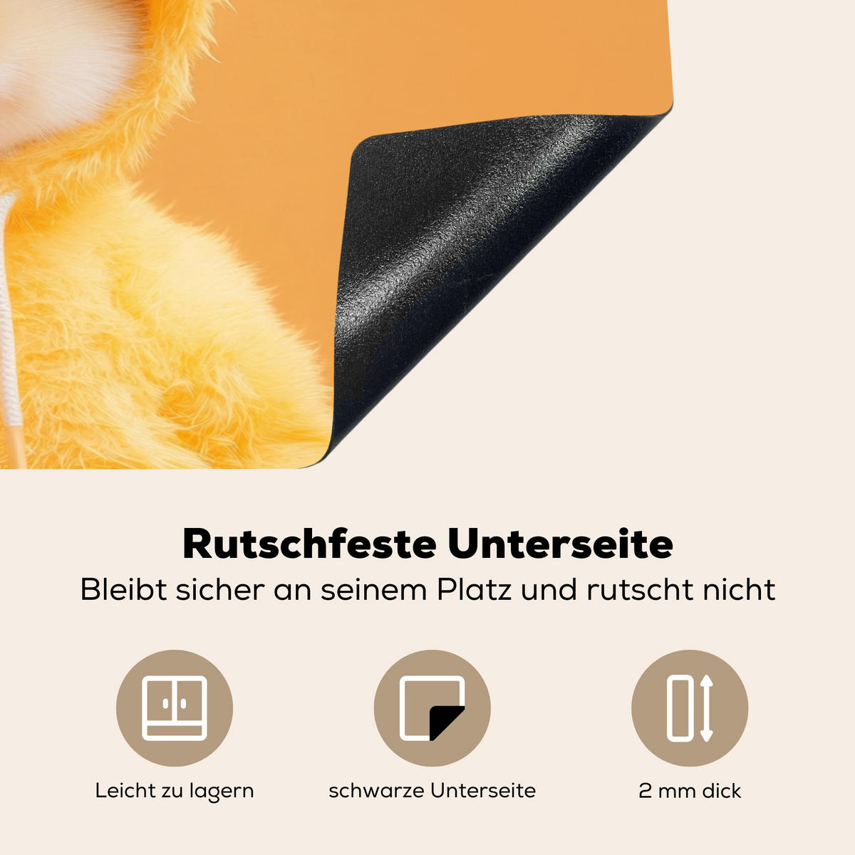 HERDABDECKPLATTE Osterhase - Kostüm - Ente Herdabdeckung Induktionsfeld 75x52 cm - Gelb, Kunststoff (75/52/0.2cm) - MuchoWow