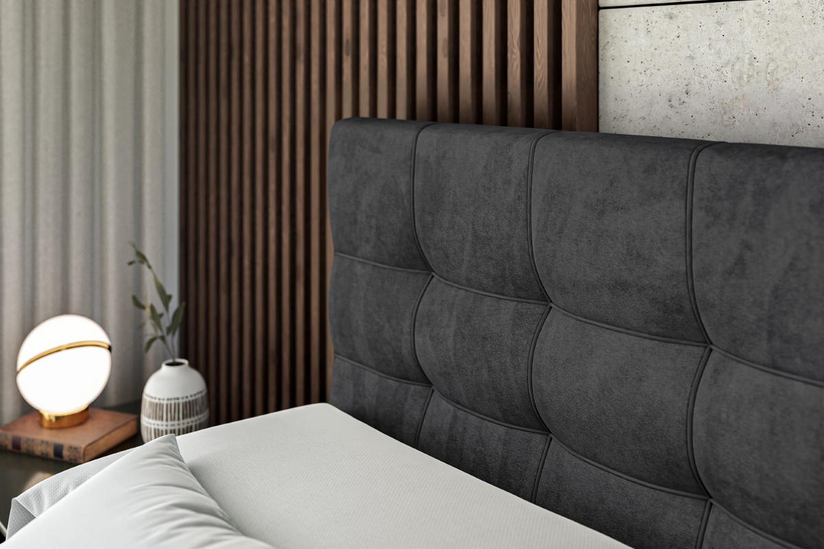 BOXBETT mit H3-Matratze und Lattenrost - BERO - 120x200 Schwarz - Schwarz, Holzwerkstoff (120/200cm) - ALTDECOR