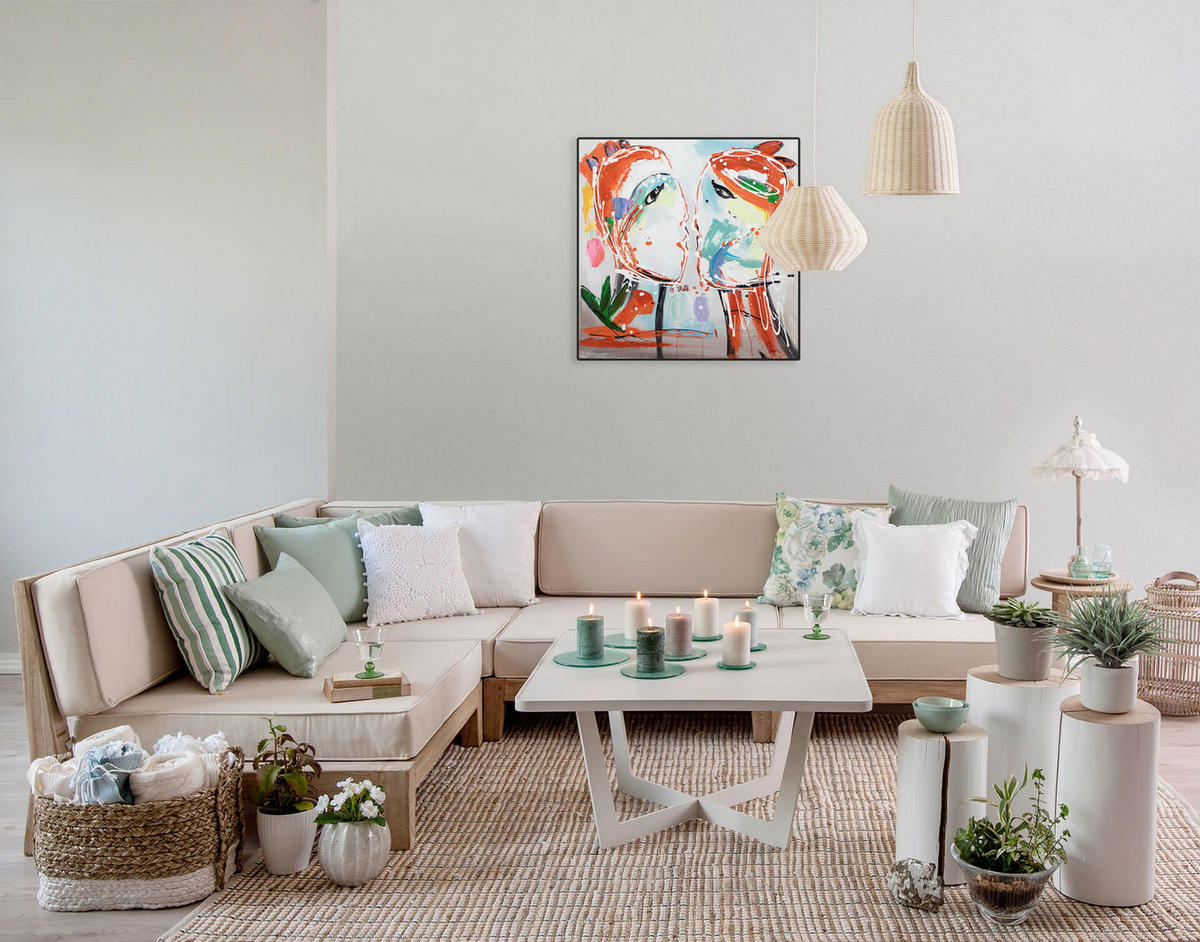 ÖLGEMÄLDE 60/60 cm - Multicolor/Orange, Holz/Textil (1.14/60cm) - KUNSTLOFT