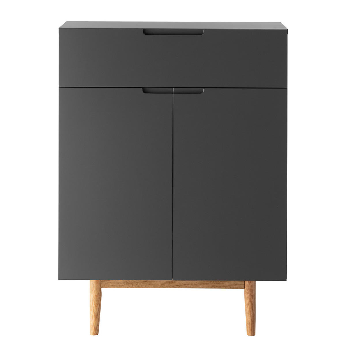SCHUHKOMMODE mit 1 Schublade - Eichefarben/Grau, Holzwerkstoff (76/103/37cm) - home24