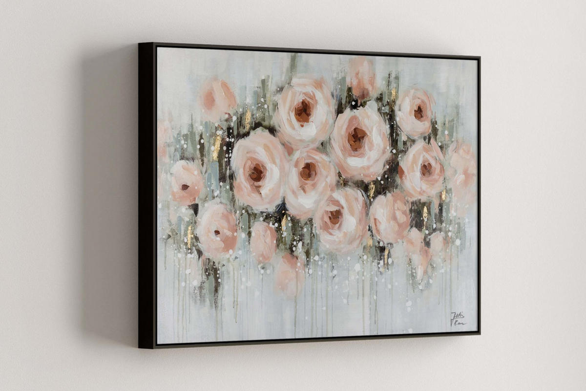 RUČNĚ MALOVANÝ AKRYLOVÝ OBRAZ ŠEDÝ/BÉŽOVÝ, 90/60 CM - šedá/béžová, dřevo/textil (90/60cm) - KUNSTLOFT