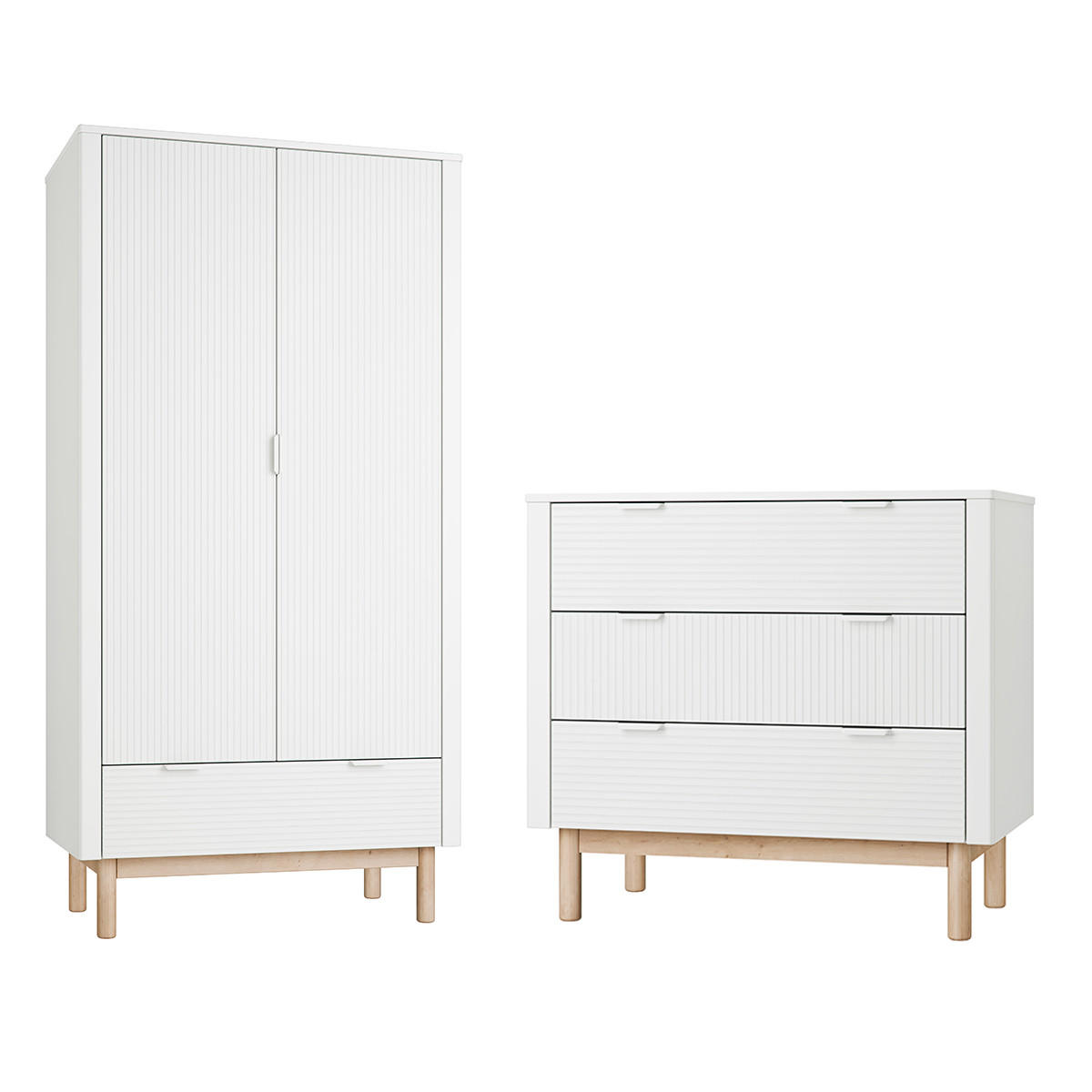 POKOJ PRO MIMINKO 2DÍLNÝ Miloo Bílá - bílá, kompozitní dřevo (100/90.5/52.5cm) - Petits-meubles