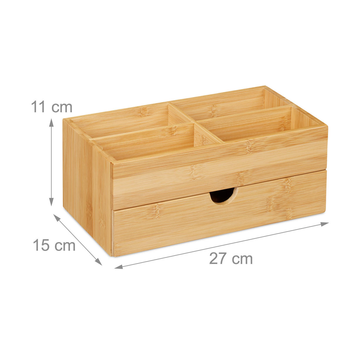 KOSMETIK Organizer - Hellbraun, Holz (27/11/15cm) - Relaxdays