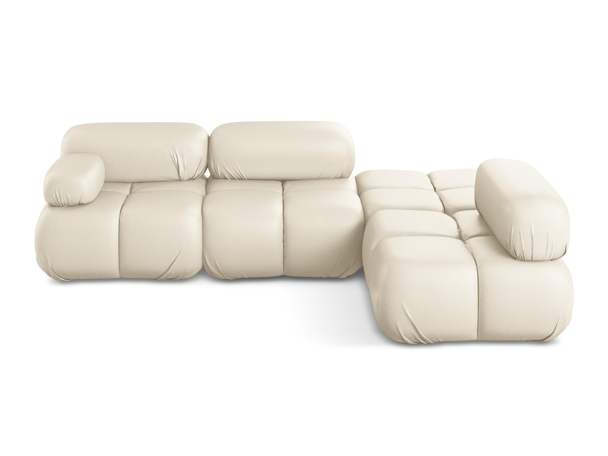 ECKSOFA Rechts Kunstleder Beige - Beige/Creme, Leder/Kunststoff (285/190cm) - Makamii