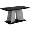KAFFEETISCH 110x70x60 cm - Hochglanz Schwarz / Betonoptik - UFOM - Schwarz Hochglanz, Holzwerkstoff (110/70/60cm) - ALTDECOR