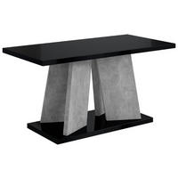 KAFFEETISCH 110x70x60 cm - Hochglanz Schwarz / Betonoptik - UFOM - Schwarz Hochglanz, Holzwerkstoff (110/70/60cm) - ALTDECOR