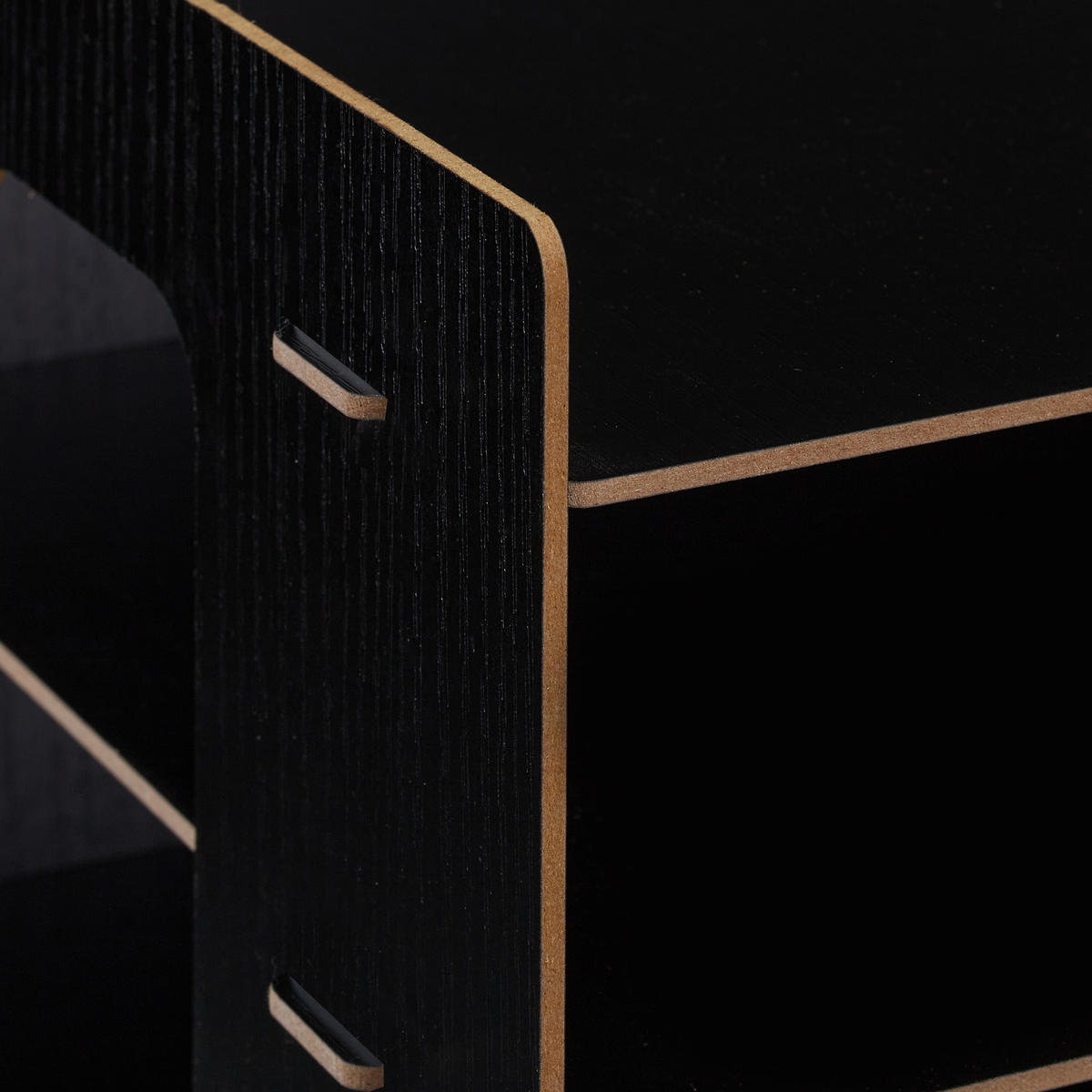 BRIEFABLAGE - Schwarz, Holzwerkstoff (32.5/27/25cm) - Relaxdays