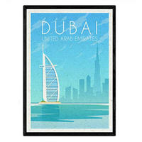POSTER Dubai Stadtfarben A3 Schwarzer Rahmen - Schwarz, Papier (29.7/5/42cm) - Nacnic