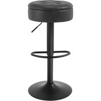 BARHOCKER mit Stauraum, drehbar, Kunstleder, Anthrazit - Anthrazit/Schwarz, Kunststoff/Metall (39/60.5/39cm) - Woltu