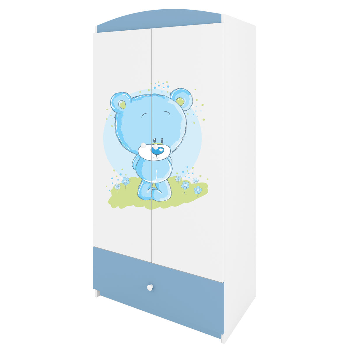 KINDERKLEIDERSCHRANK Blaubär 90/175/52 - Blau, Holzwerkstoff (90/175/52cm) - Kocot Kids