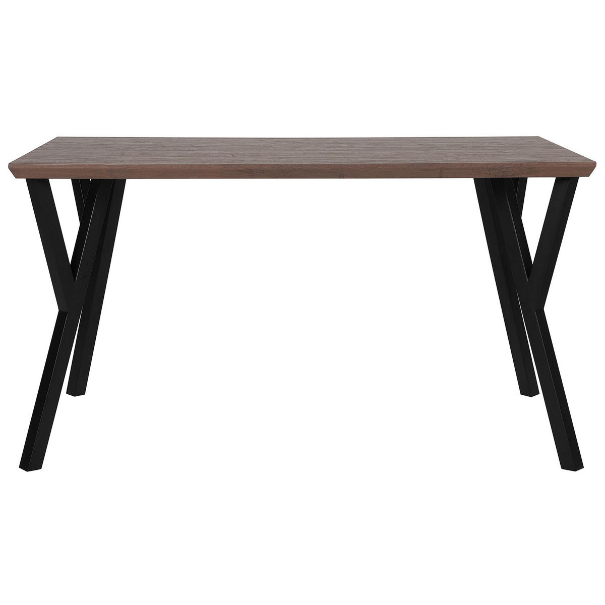 ESSTISCH 140/80/75 cm Dunkelbraun, Schwarz Rechteckig Bravo - Dunkelbraun, Holzwerkstoff (140/80/75cm) - Beliani