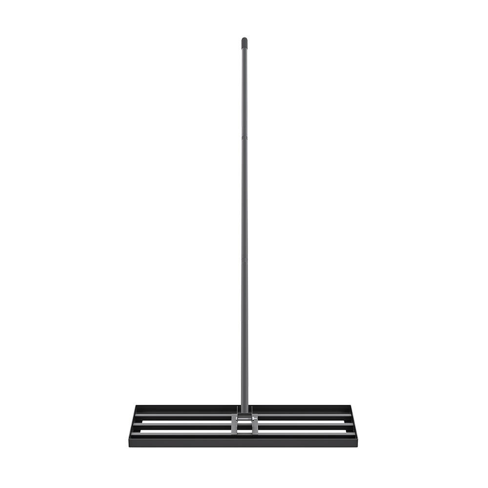 RASENRECHEN aus Kohlenstoffstahl in Schwarz zerlegbar dreiteiliger Stiel platzsparend langlebig 76 x 25 x 213 cm - Schwarz, Metall (76/213cm) - Livingandhome