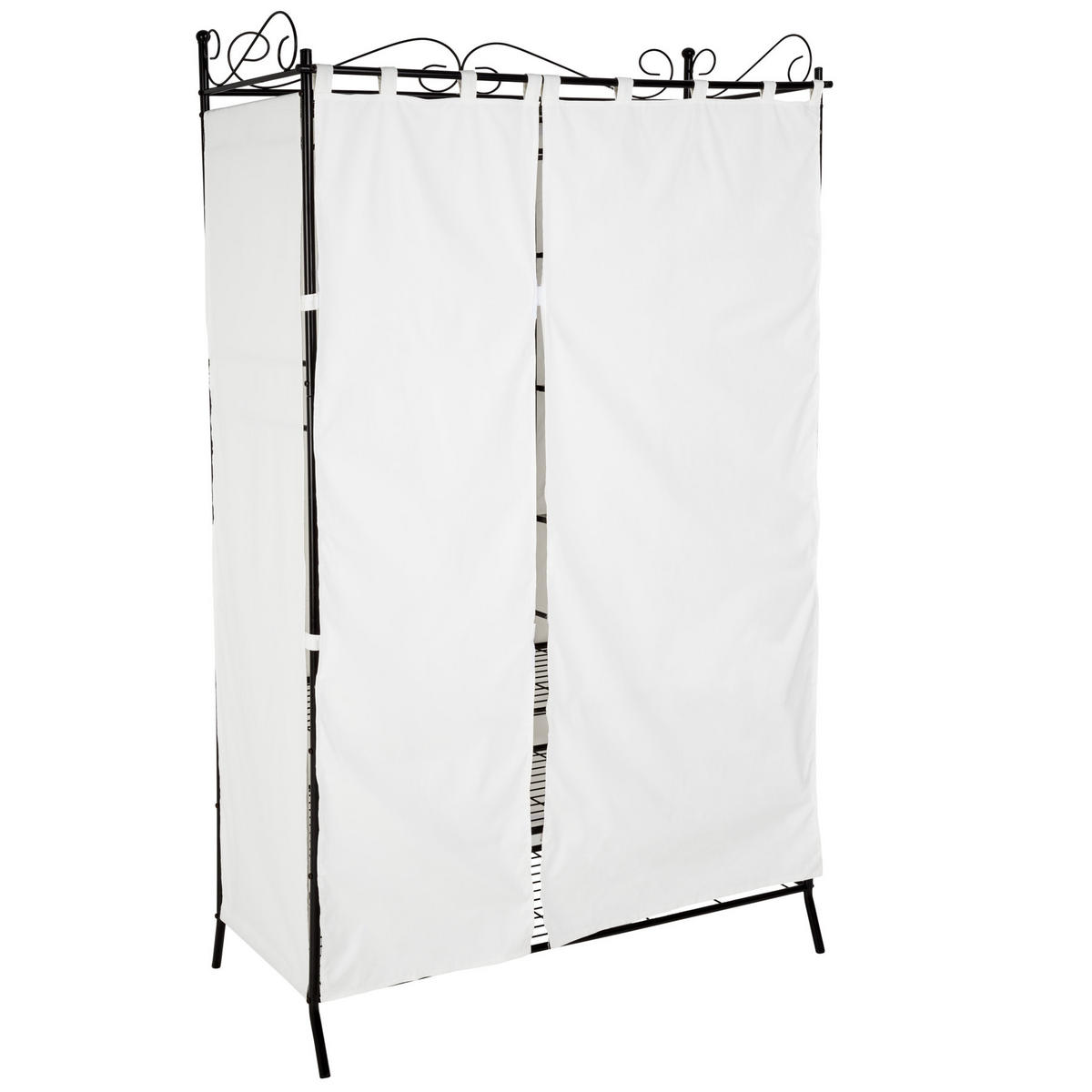 METALL-GARDEROBENSCHRANK ,112 x 207 x 57 cm,schwarz - Schwarz, Metall (57/207/112cm) - tectake