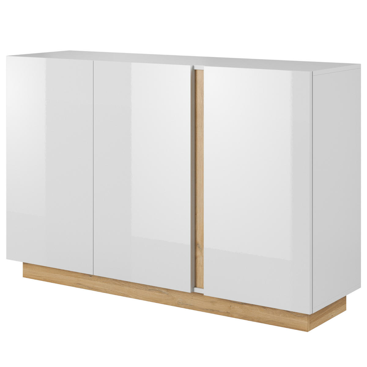 SIDEBOARD ANDEBU KOM2 ABS-Kante Weiß Weiß - Weiß, Glas/Holzwerkstoff (138/91/40cm) - Komodee