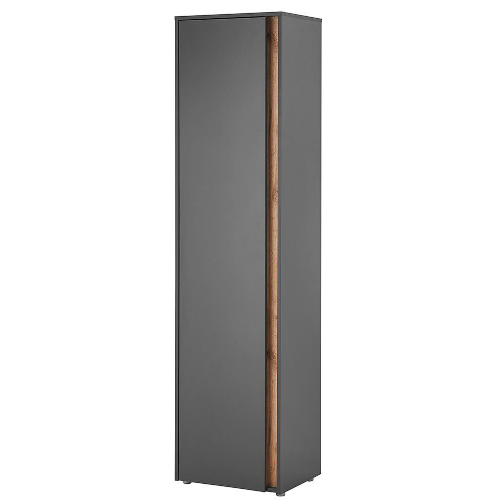 GARDEROBENSCHRANK Crisp-61 - Anthrazit, Holzwerkstoff (50/200/40cm) - Lomado