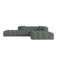 ECKSOFA Ottomane Rechts OLEA-L2 - 289x176x71 cm Grün - Schwarz/Grün, Holzwerkstoff/Kunststoff (289/176cm)