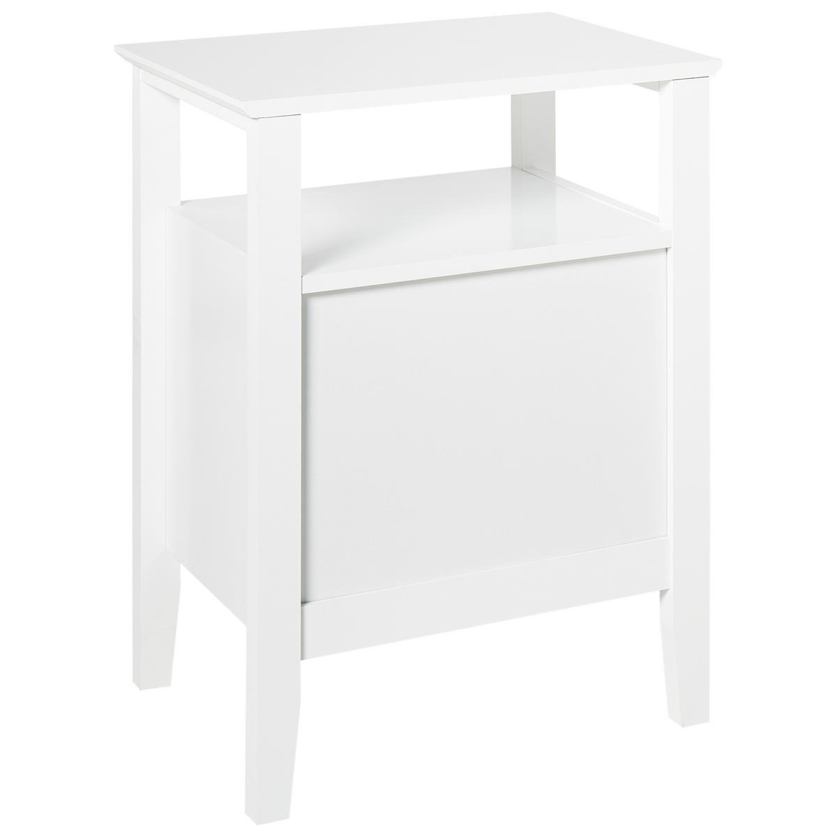 NACHTTISCH mit 2 Schubladen Weiß Assisi - Weiß, Holzwerkstoff (35/48/62cm) - Beliani
