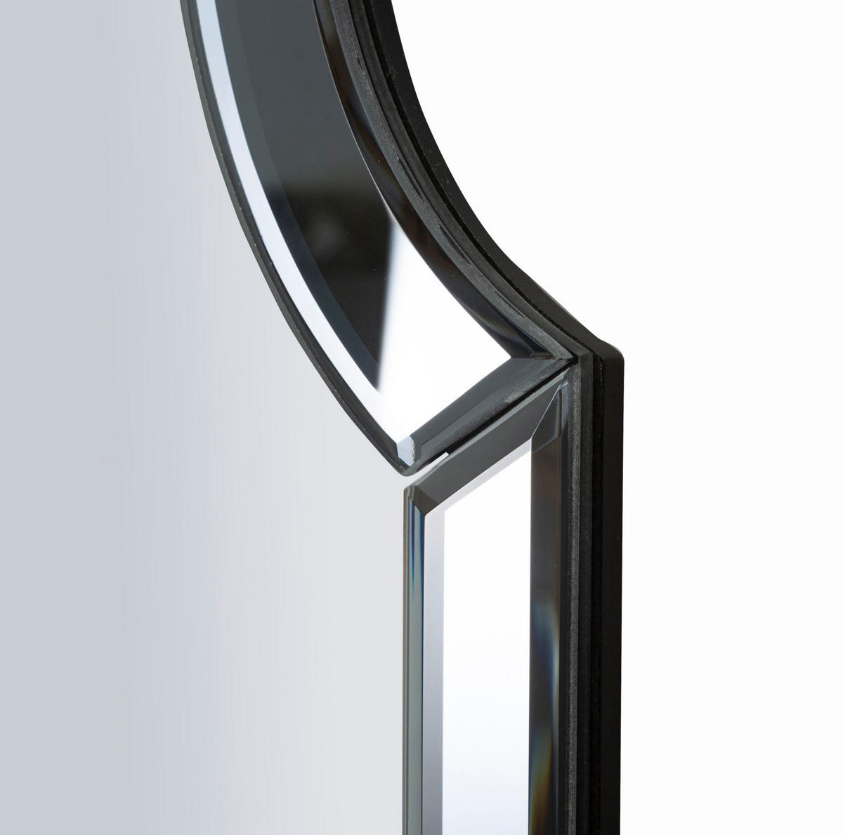 WANDSPIEGEL Ankara, grau, MDF, Glas und Spiegelglas, 85 x 1 x 100 cm - Grau, Glas/Holzwerkstoff (85/100/1cm) - Mauro Ferretti