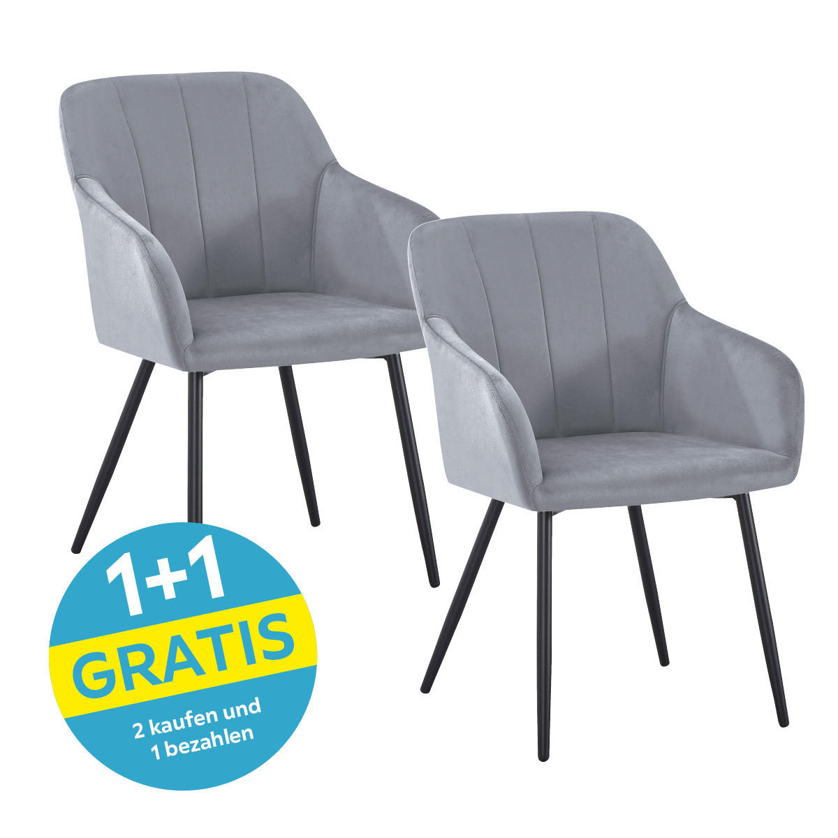 Armlehnstuhl Jenke Samt Hellgrau, B: 56 Cm