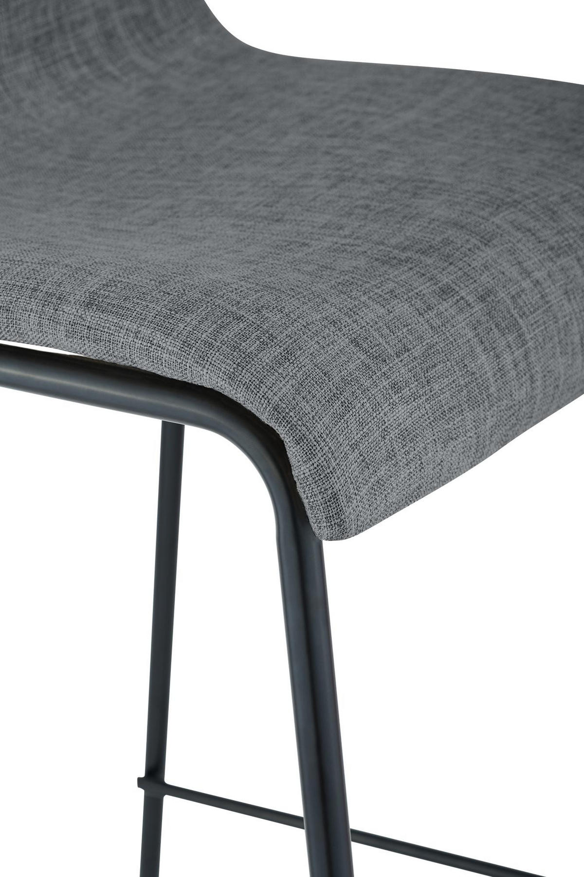 BARHOCKER 2er Set Stoff hellgrau - Hellgrau/Schwarz, Textil/Metall (43/100/48cm) - CLP