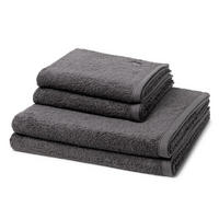 FROTTIERSET Vita 4-teilig - Dunkelgrau, Textil (50/100cm) - Ross