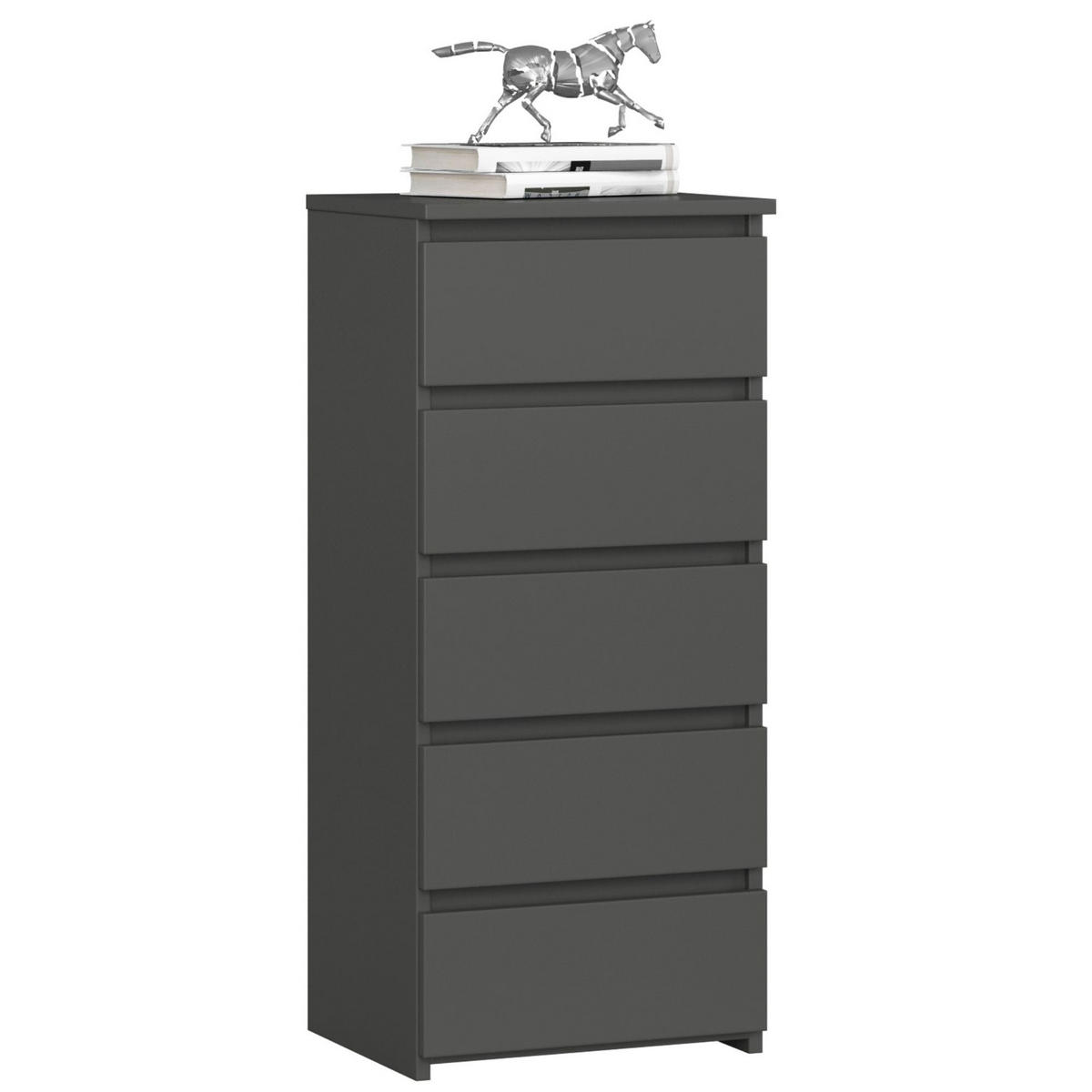 KOMMODE Graphit Grau 92/40/35 - Graphitfarben, Holzwerkstoff (40/92/35cm) - RAUMHIRSCH FURNITURE