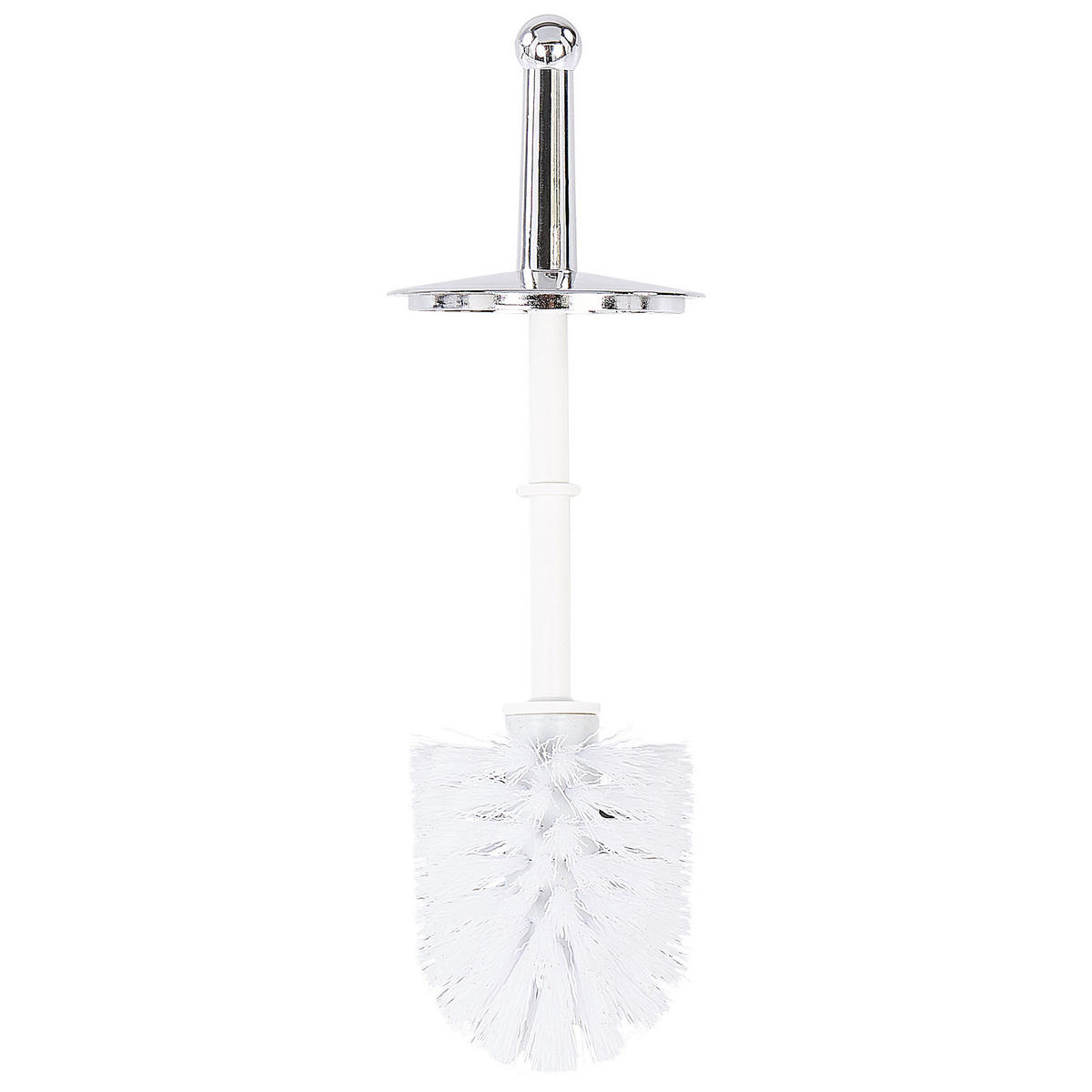 TOILETTENPAPIERHALTER mit Bürste Silber Soacha - Silberfarben, Metall (33/92/18cm) - Beliani