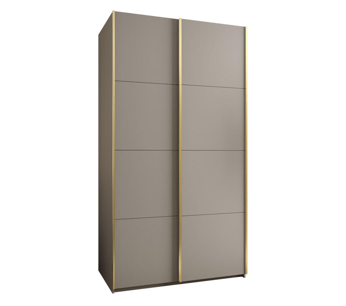 SCHWEBETÜRENSCHRANK 245,5/130/64 2-türig - Kaschmir/Goldfarben, Holz/Metall (130/245/64cm) - Abiks Möbel