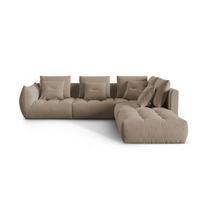 ECKSOFA modular rechts Bloom aus Samt hellbraun 4 Sitzplätze - Hellbraun, Textil (310/316cm) - Micadoni