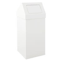 ABFALLSAMMLER Eckiger AlumInium Abfallbehälter Haiti Mit Push Deckel 55 Liter 77 x 30 x 30 cm Weiß - Weiß, Metall (30/77/30cm) - PROREGAL