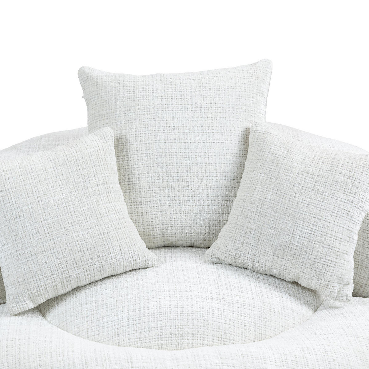 SITZSACK Chenille, Sofa mit 3 extra Kopfkissen,Chenille,Weiß - Weiß, Textil (108/52/108cm) - LVHOM