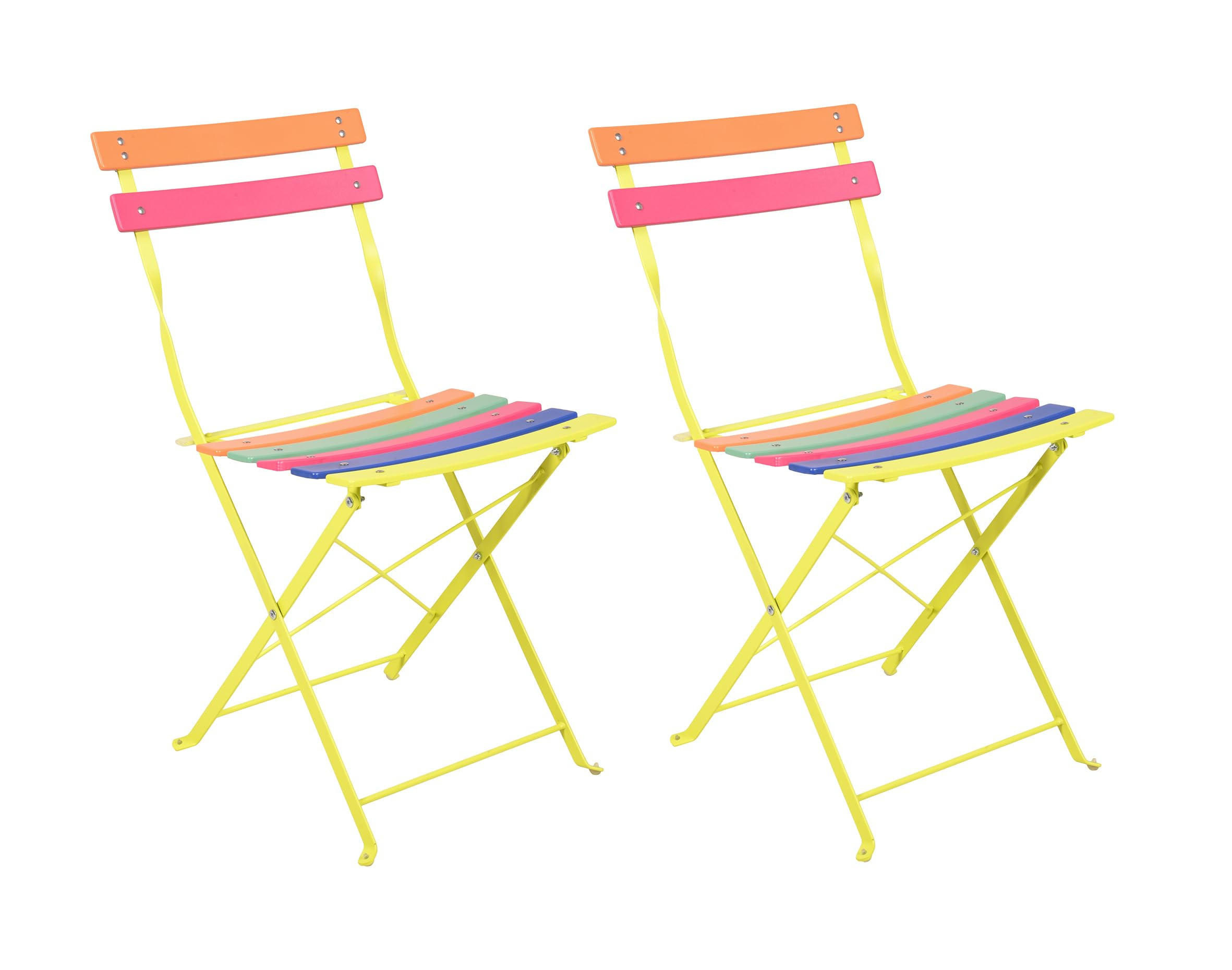 GARTENSTUHL 2er Set Leona Klappstuhl - Multicolor, Metall (49.5/77.5/41cm) - DELUKE