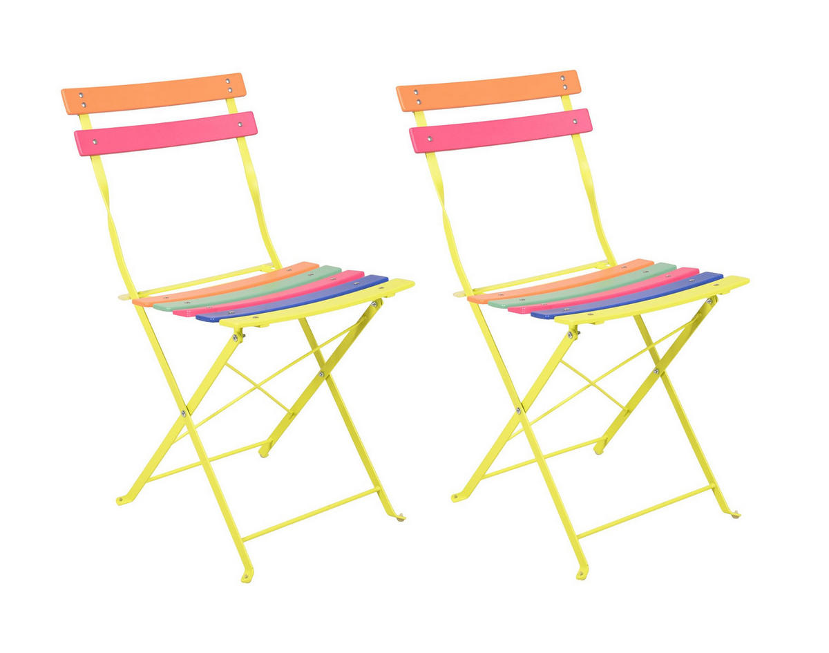 GARTENSTUHL 2er Set Leona Klappstuhl - Multicolor, Metall (49.5/77.5/41cm) - DELUKE