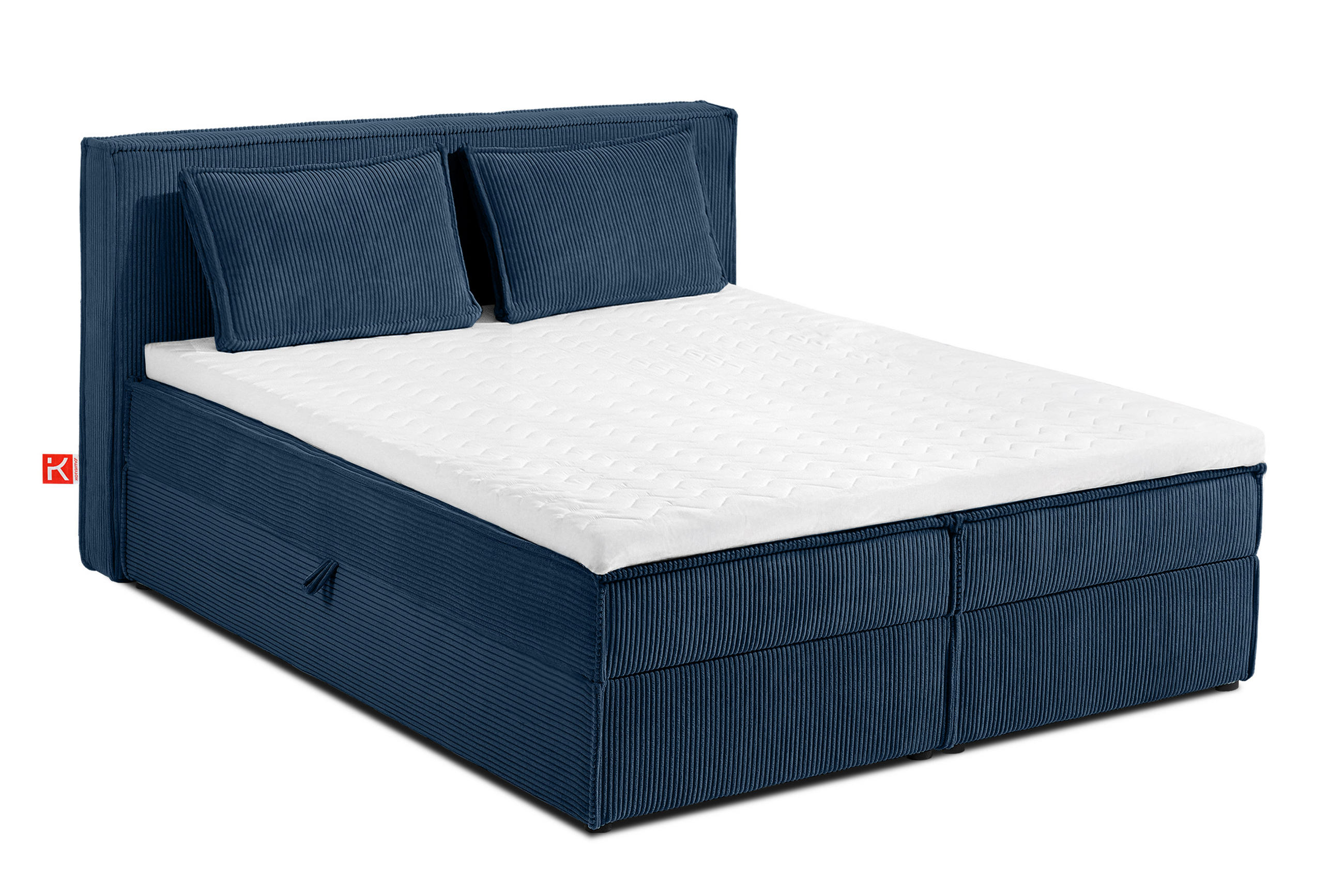 BOXSPRINGBETT ROTI mit Stauraum, marineblau - Schwarz/Dunkelblau, Holz/Holzwerkstoff (140/200cm) - KONSIMO®