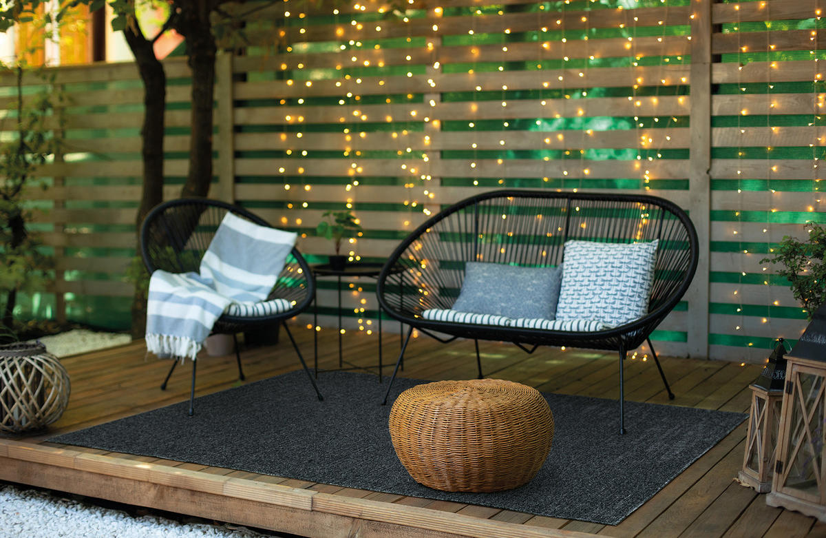 OUTDOORTEPPICH Ereon Grau 240x330 cm - Schwarz, Textil (240/330cm) - Tesso Living