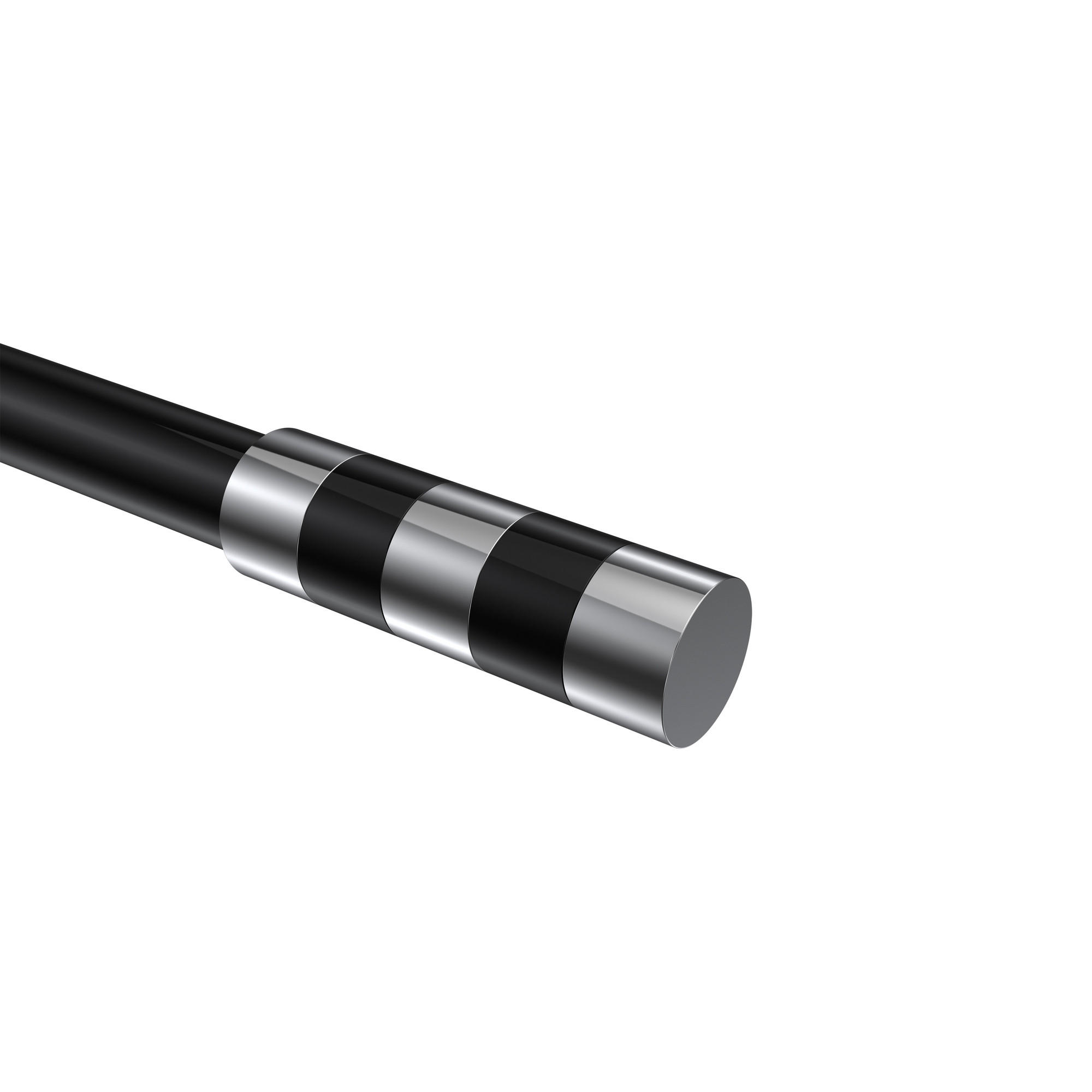 ENDSTÜCKE FÜR GARDINENSTANGEN 20 mm Ø, Mavell Chrom/Schwarz, Packung 2 Stück - Chromfarben/Schwarz, Metall (8.2/2.6/2.6cm) - INTERDECO