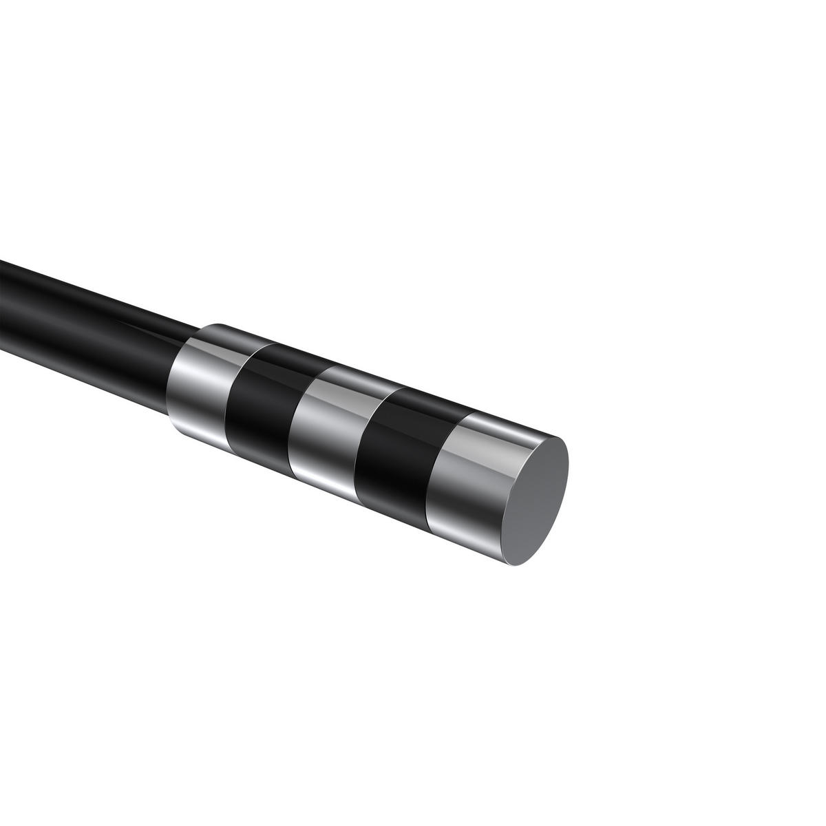ENDSTÜCKE FÜR GARDINENSTANGEN 20 mm Ø, Mavell Chrom/Schwarz, Packung 2 Stück - Chromfarben/Schwarz, Metall (8.2/2.6/2.6cm) - INTERDECO