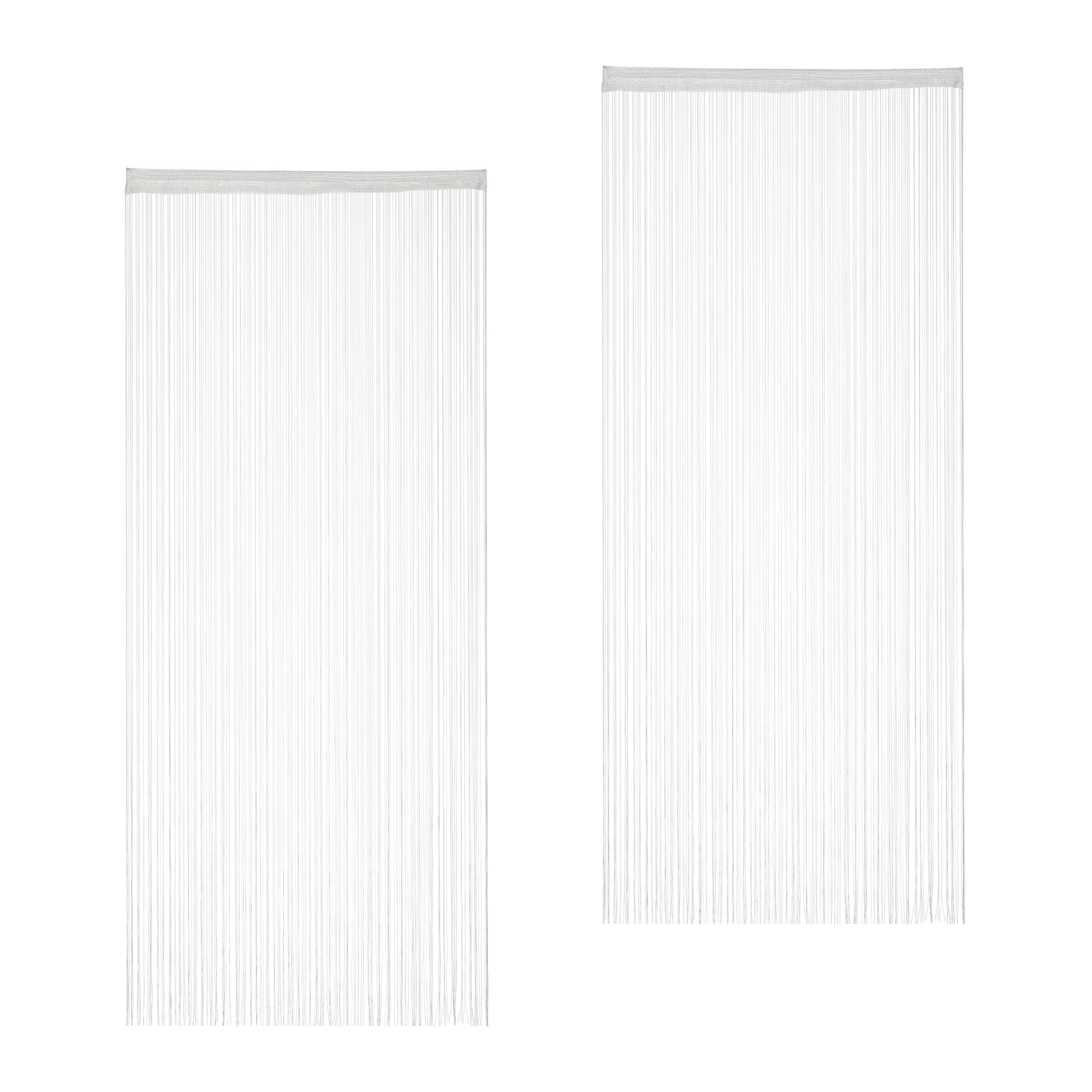 2XFADENVORHANG - Weiß, Textil (90/245/0.5cm) - Relaxdays