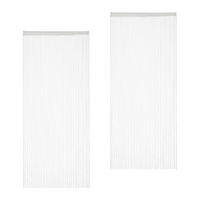2XFADENVORHANG - Weiß, Textil (90/245/0.5cm) - Relaxdays