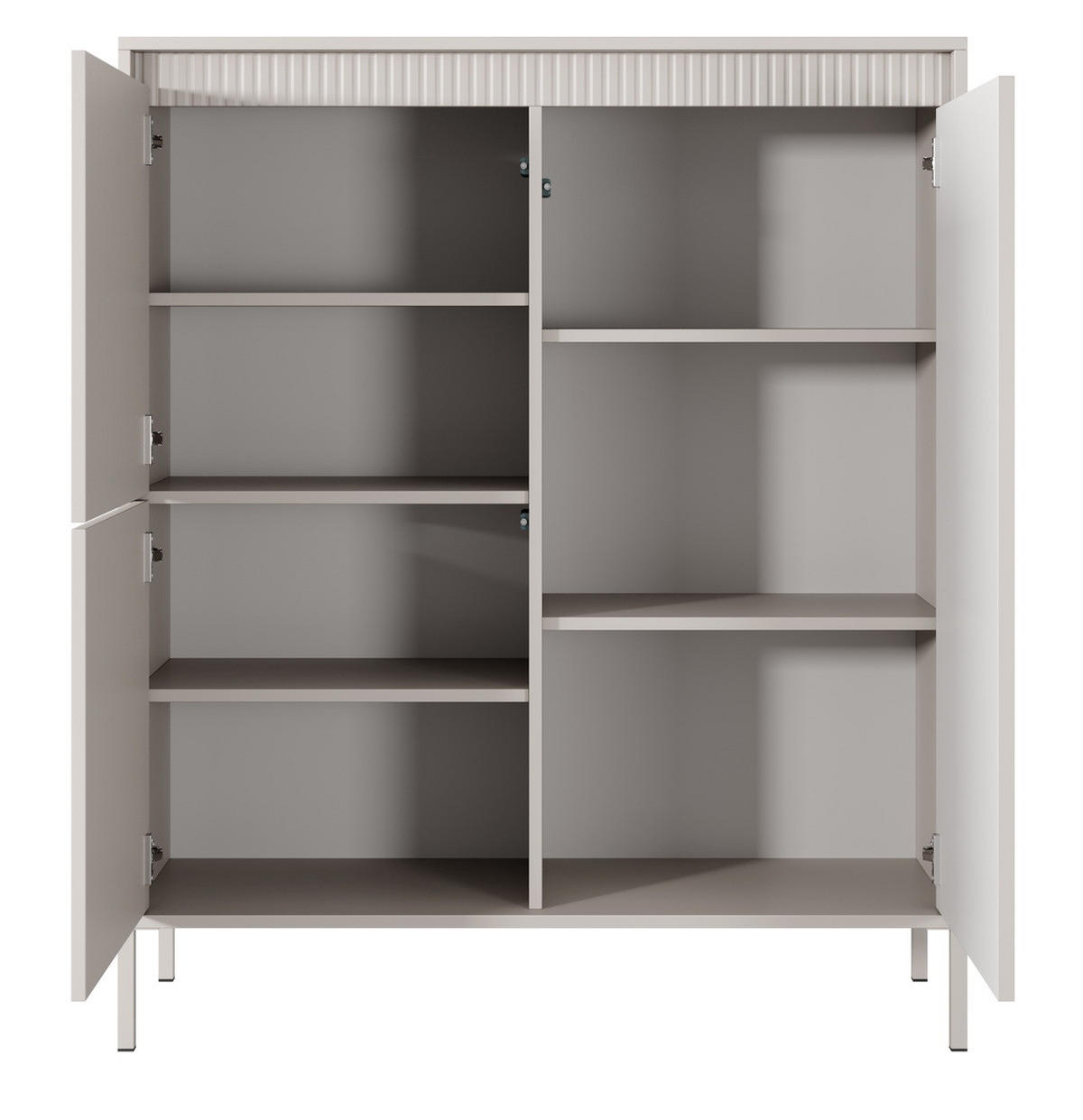KOMMODE 104 cm Santori, Beine, 2 Türen, Beige - Beige, Holz/Metall (104/123/40cm) - Emporius