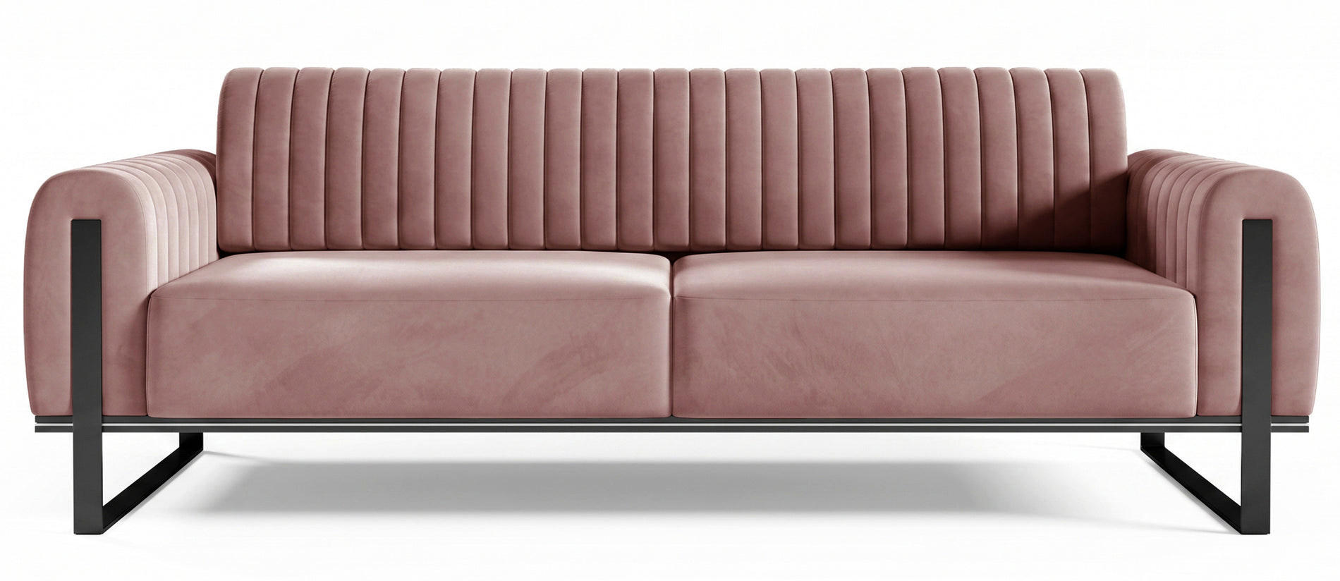 SOFA Parissa 228 cm - Pink/Schwarz, Holz/Metall (228/79/92cm) - Selsey