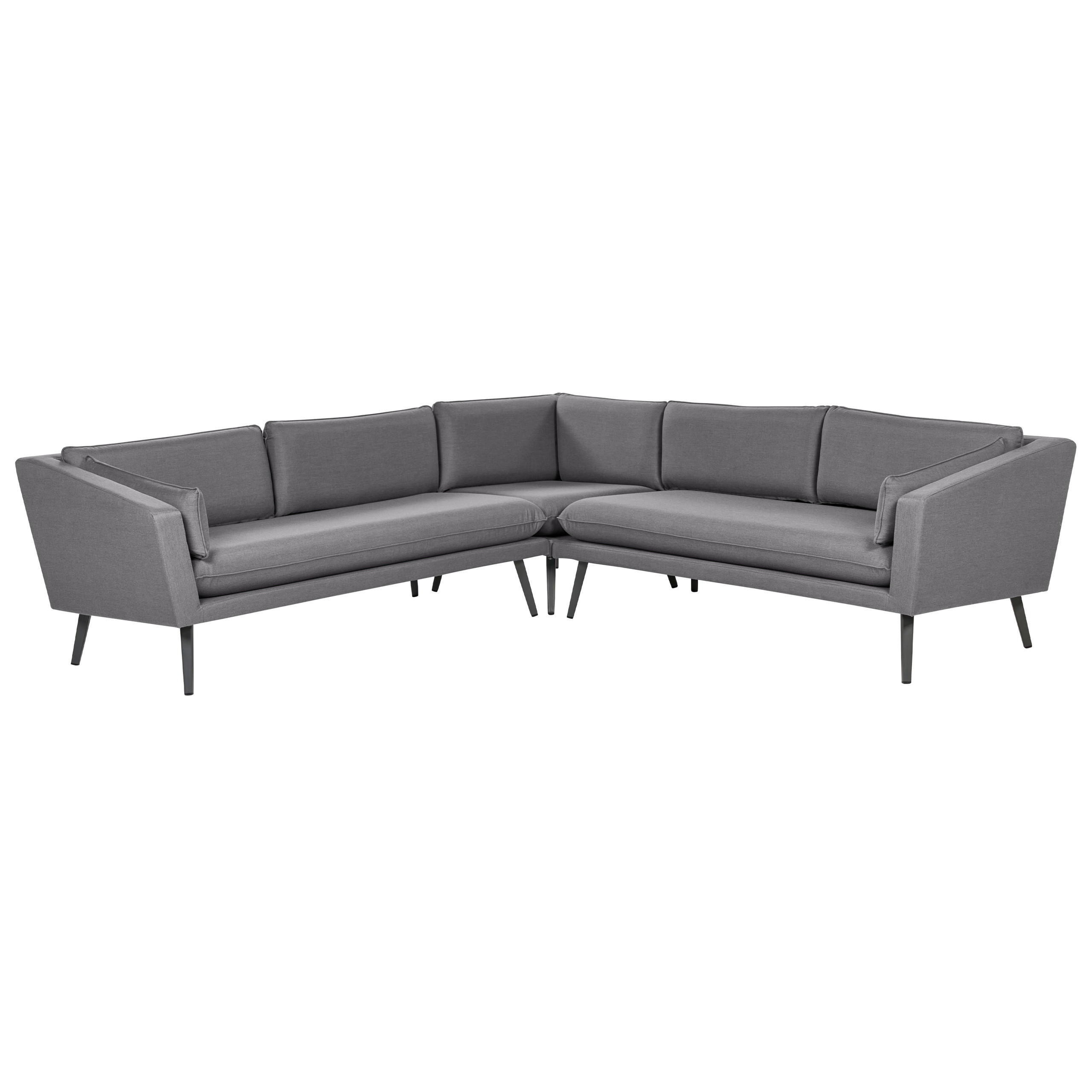 GARTEN-ECKSOFA 5-Sitzer grau modular Loretello - Grau, Textil (243/70/243cm) - Beliani