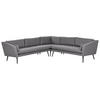 GARTEN-ECKSOFA 5-Sitzer grau modular Loretello - Grau, Textil (243/70/243cm) - Beliani