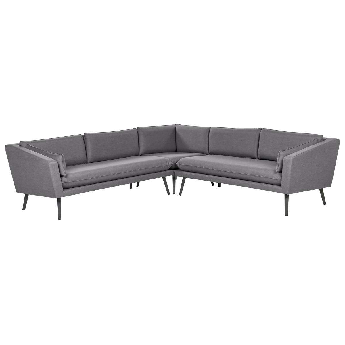 GARTEN-ECKSOFA 5-Sitzer grau modular Loretello - Grau, Textil (243/70/243cm) - Beliani
