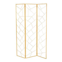 RAUMTEILER Mosaic 3tlg. aus Metall, geometrisches Design, klappbar gold - Goldfarben, Metall (120/170/1cm) - CREEDWOOD